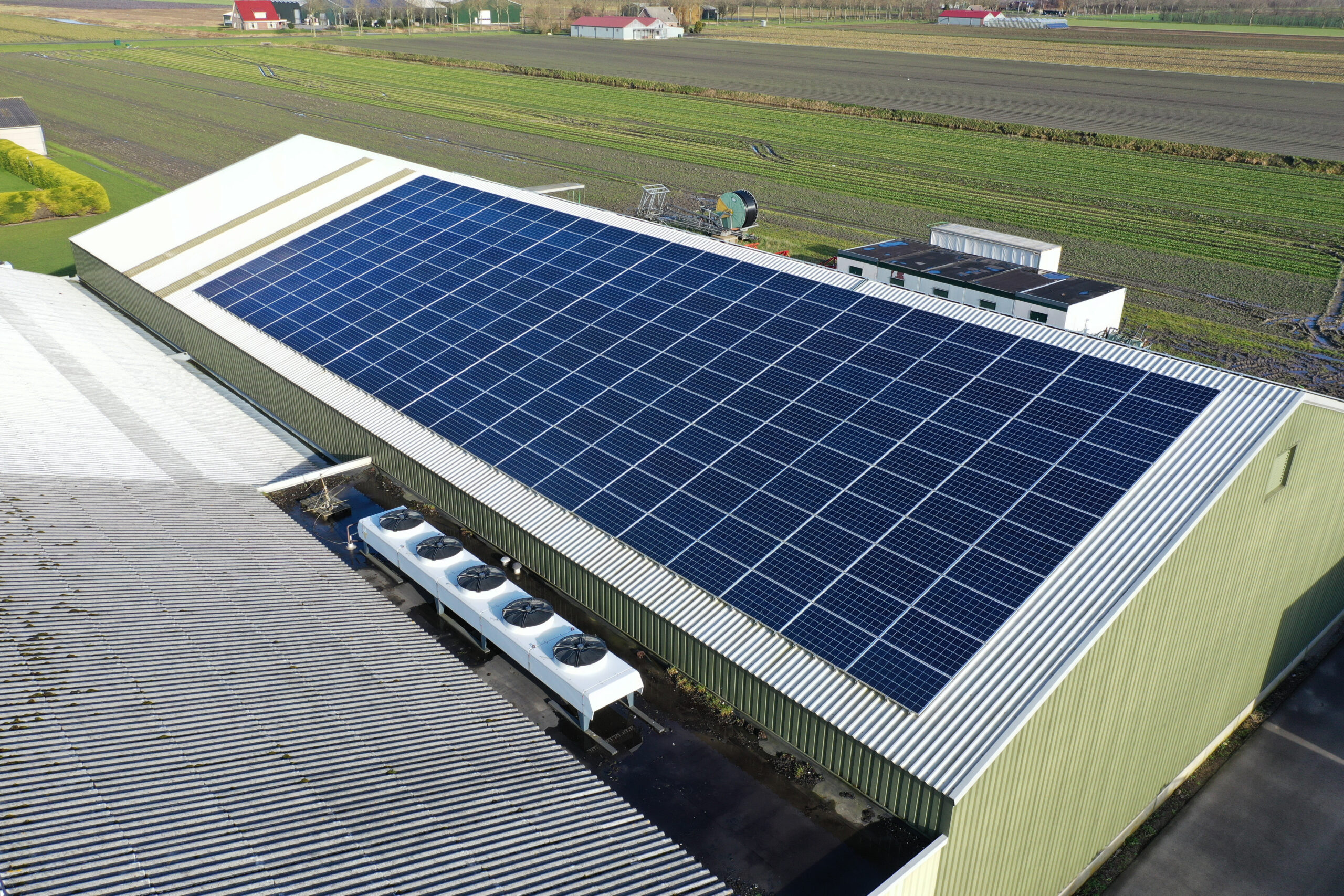 solar panels on a roof