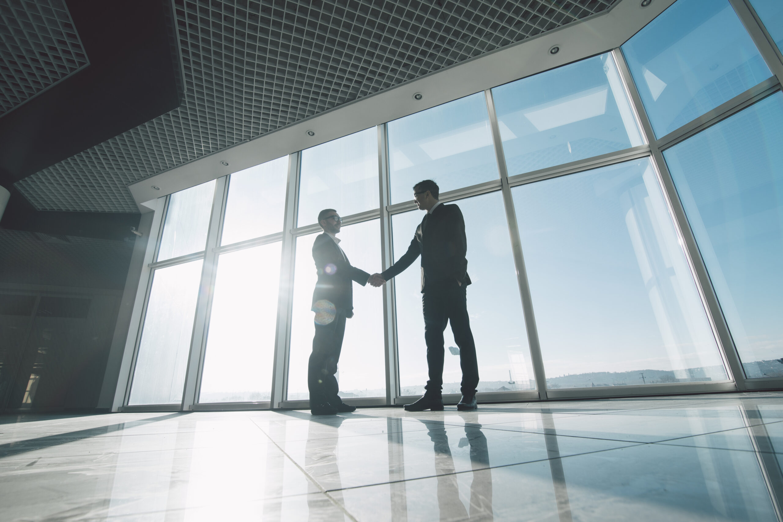 property management agents shaking hands