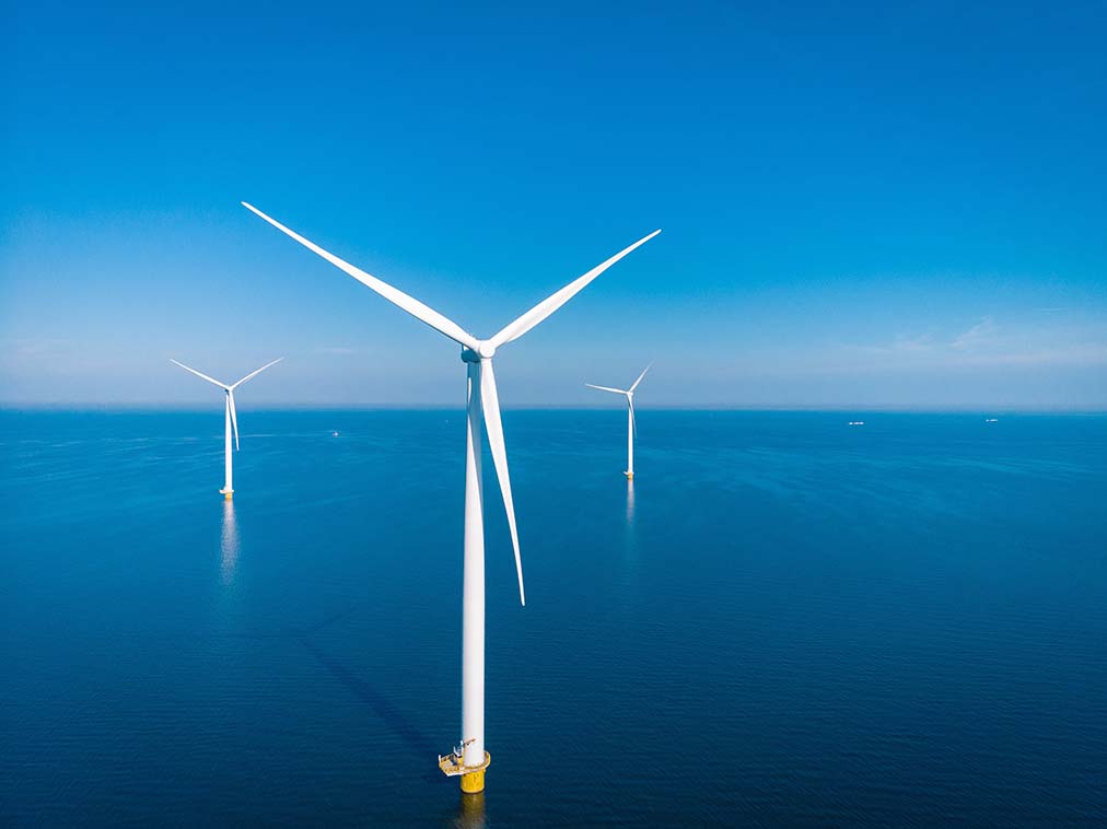 sustainability management  wind turbine creating renewable energy