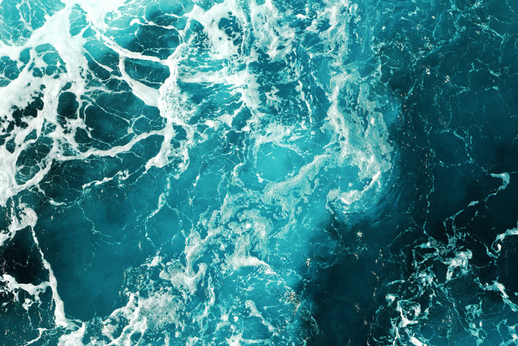 A photo of water in the ocean