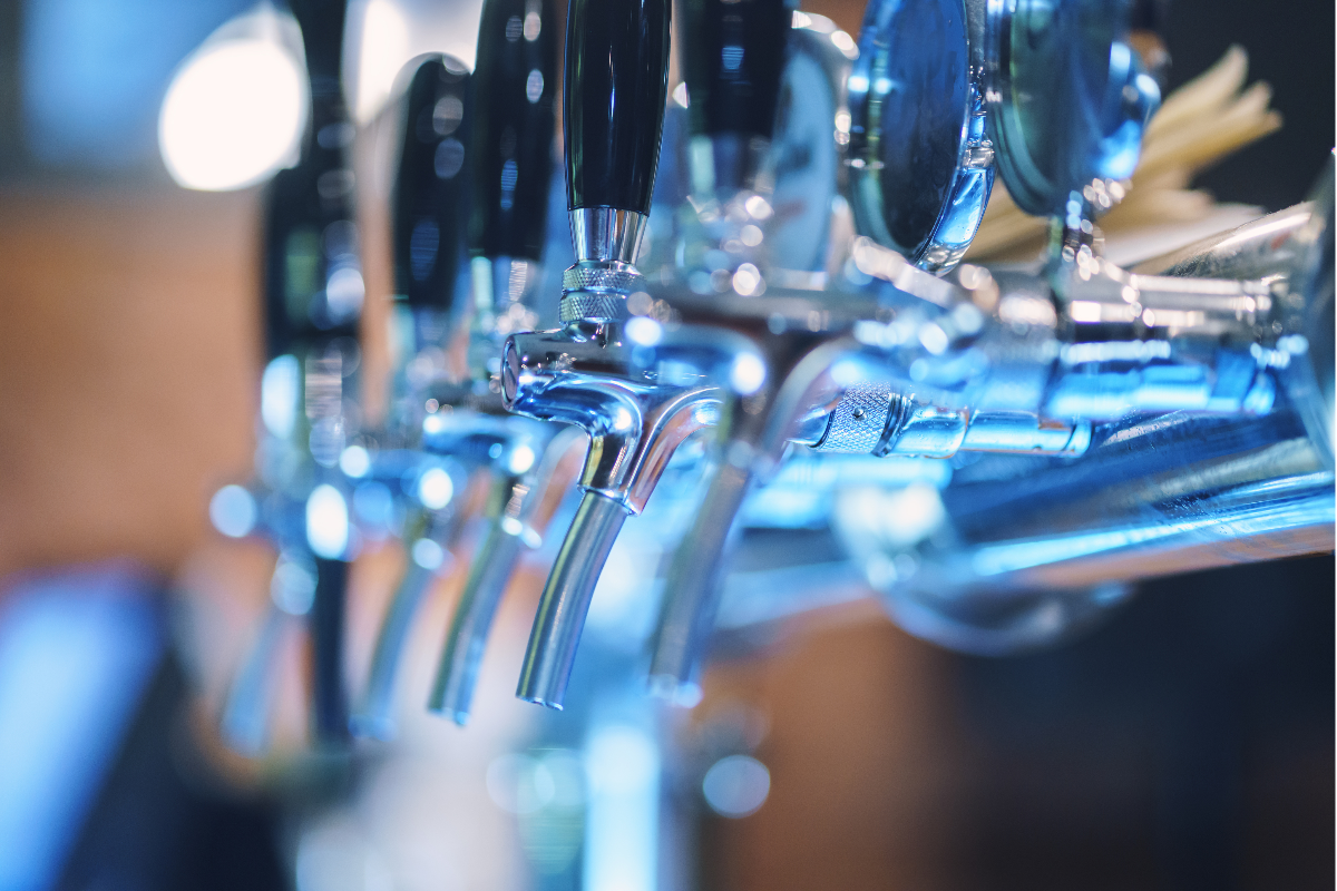 Beer taps in a pub