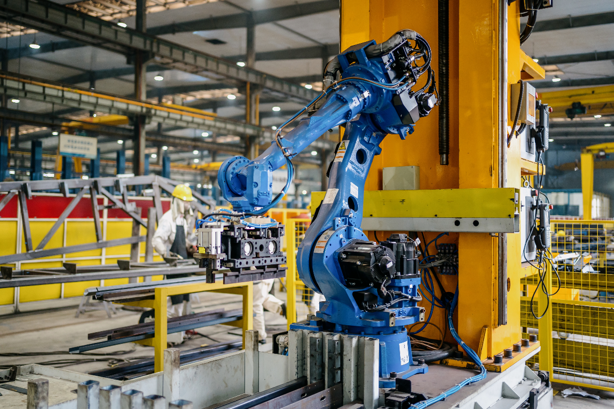 Machinery in a manufacturing factory